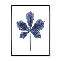 Navy Blue Chestnut Leaf  Wall Art