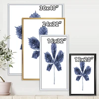 Navy Blue Chestnut Leaf  Wall Art