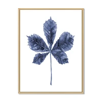 Navy Blue Chestnut Leaf  Wall Art