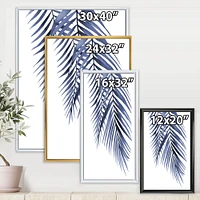 Toile « Blue Palm Leaves Abstract Tropical Branches »