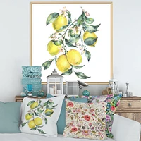 Toile « Branch of Yellow Lemons and Leaves I