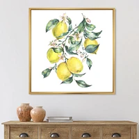 Branch of Yellow Lemons and Leaves I  Wall Art