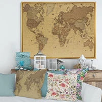 Ancient Map of The World III Canvas Wall Art