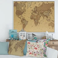 Ancient Map of The World III Canvas Wall Art