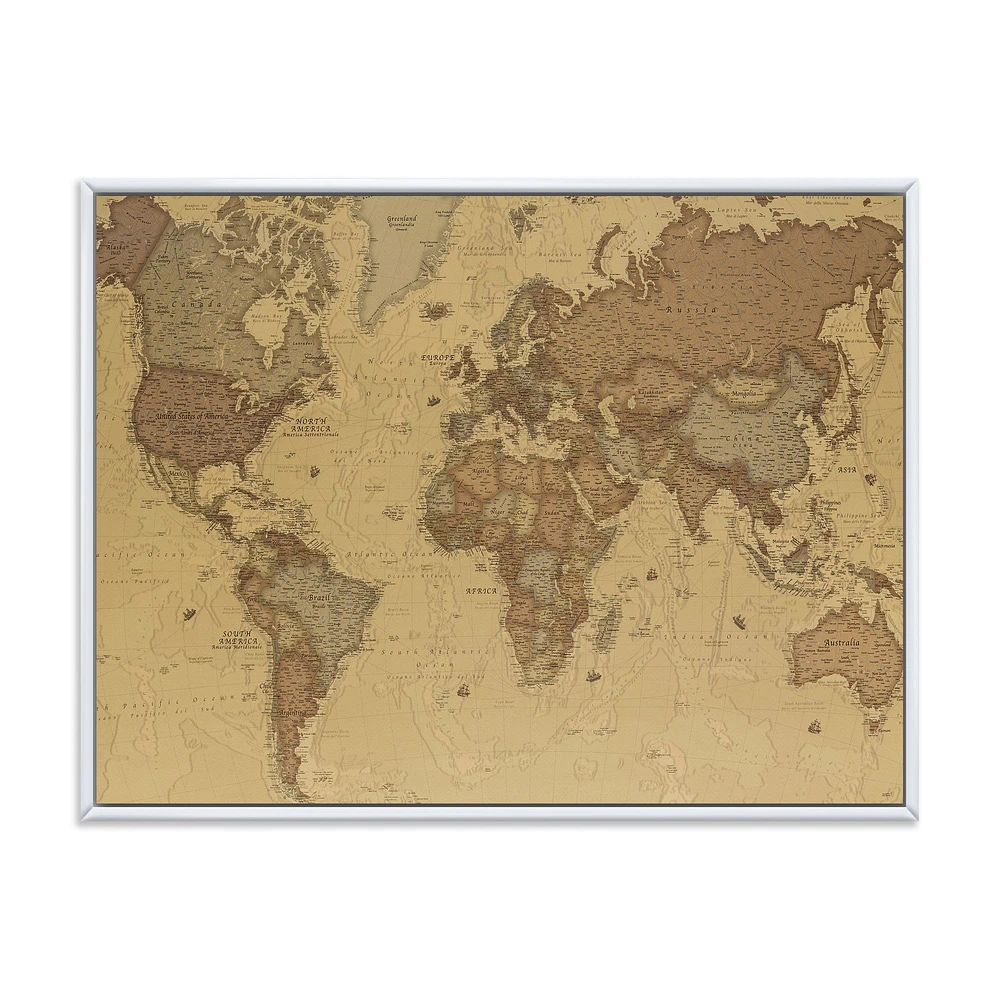 Ancient Map of The World III Canvas Wall Art