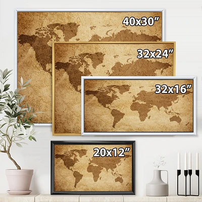 Ancient Map of The World V Canvas Wall Art