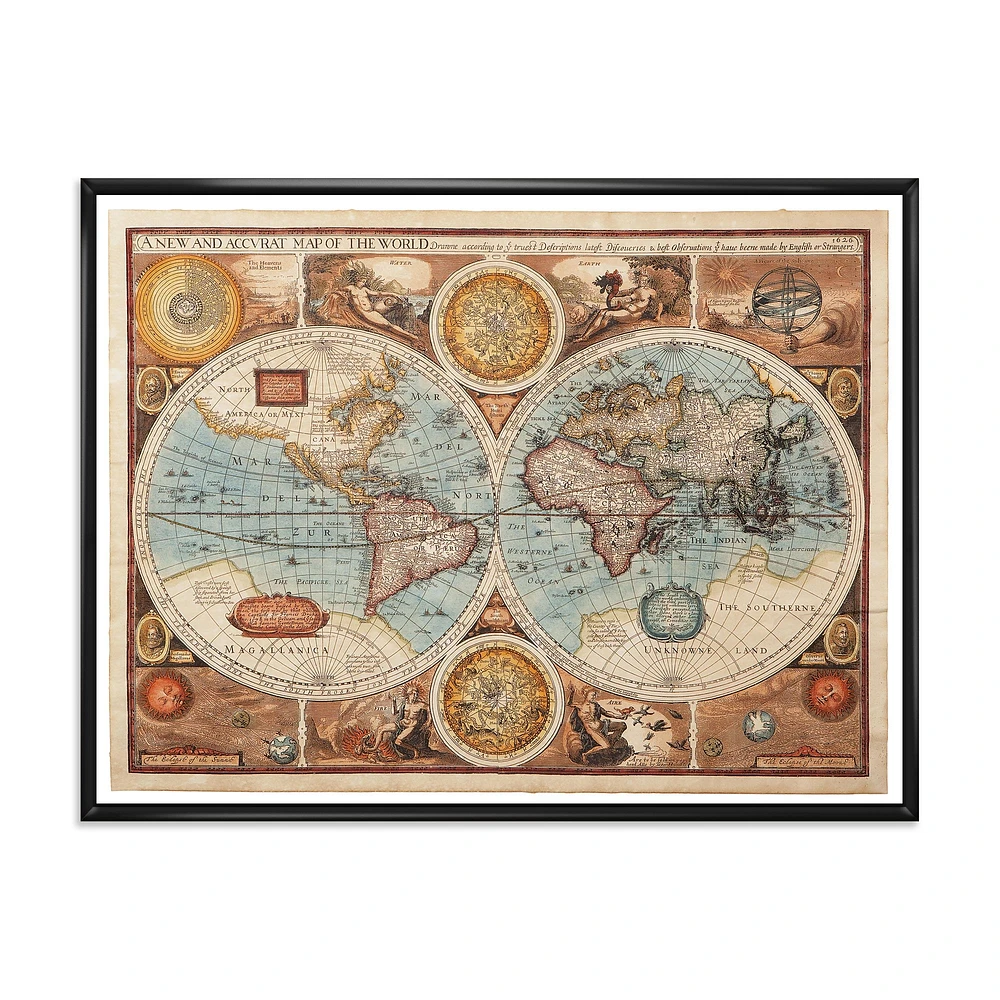 Ancient Map of The World VIII Wall Art