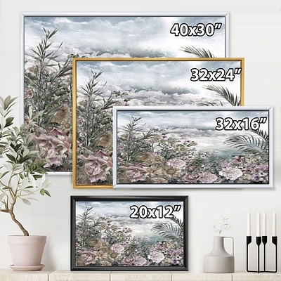Toile « Retro Flowers by The Sea Side »