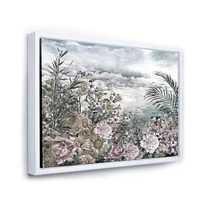 Retro Flowers by The Sea Side  Wall Art