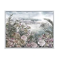 Retro Flowers by The Sea Side  Wall Art