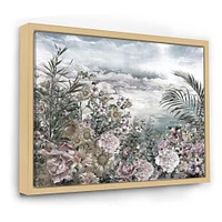 Retro Flowers by The Sea Side  Wall Art