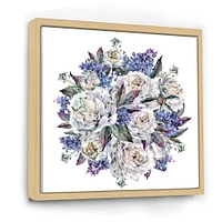 Bouquet Peonies White and Blue  Wall Art