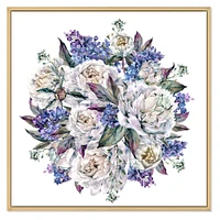 Bouquet Peonies White and Blue  Wall Art