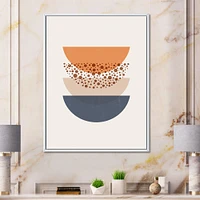 Abstract Sun & Moon Geometrics Blue Orange  Wall Art