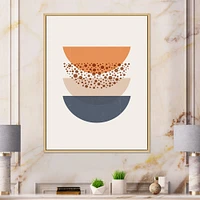 Abstract Sun & Moon Geometrics Blue Orange  Wall Art