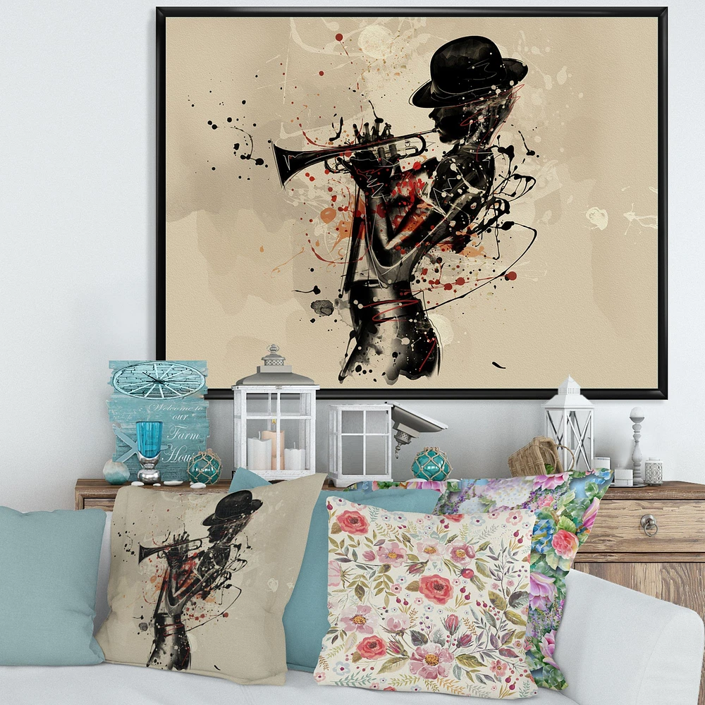 Woman Playing Jazz Trumpet  Wall Art