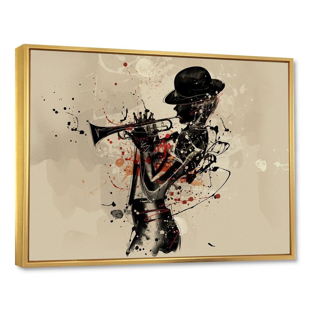 Woman Playing Jazz Trumpet  Wall Art