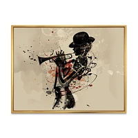 Woman Playing Jazz Trumpet  Wall Art