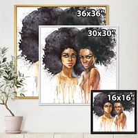 Portrait of Two Afro American Women  Wall Art