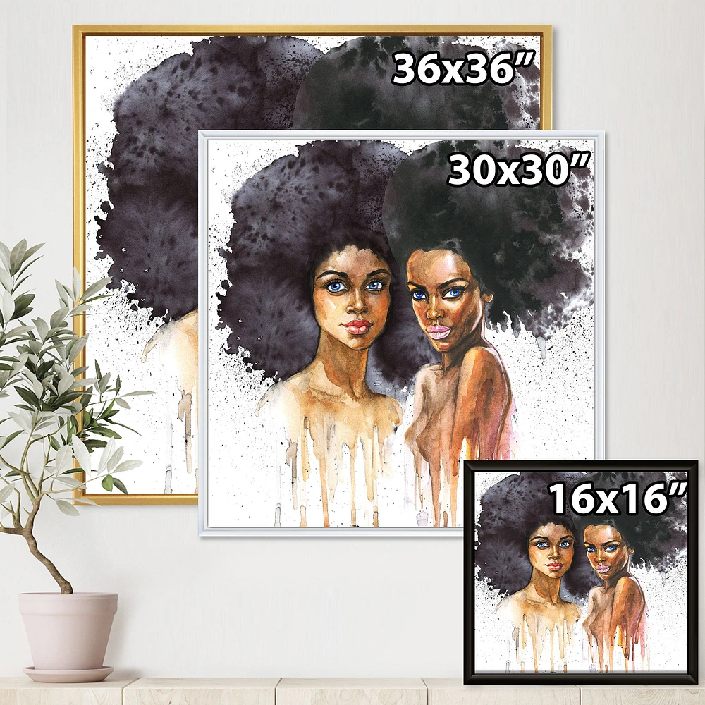 Portrait of Two Afro American Women  Wall Art