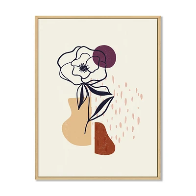 Vintage Flower with Minimalist Shapes I  Wall Art