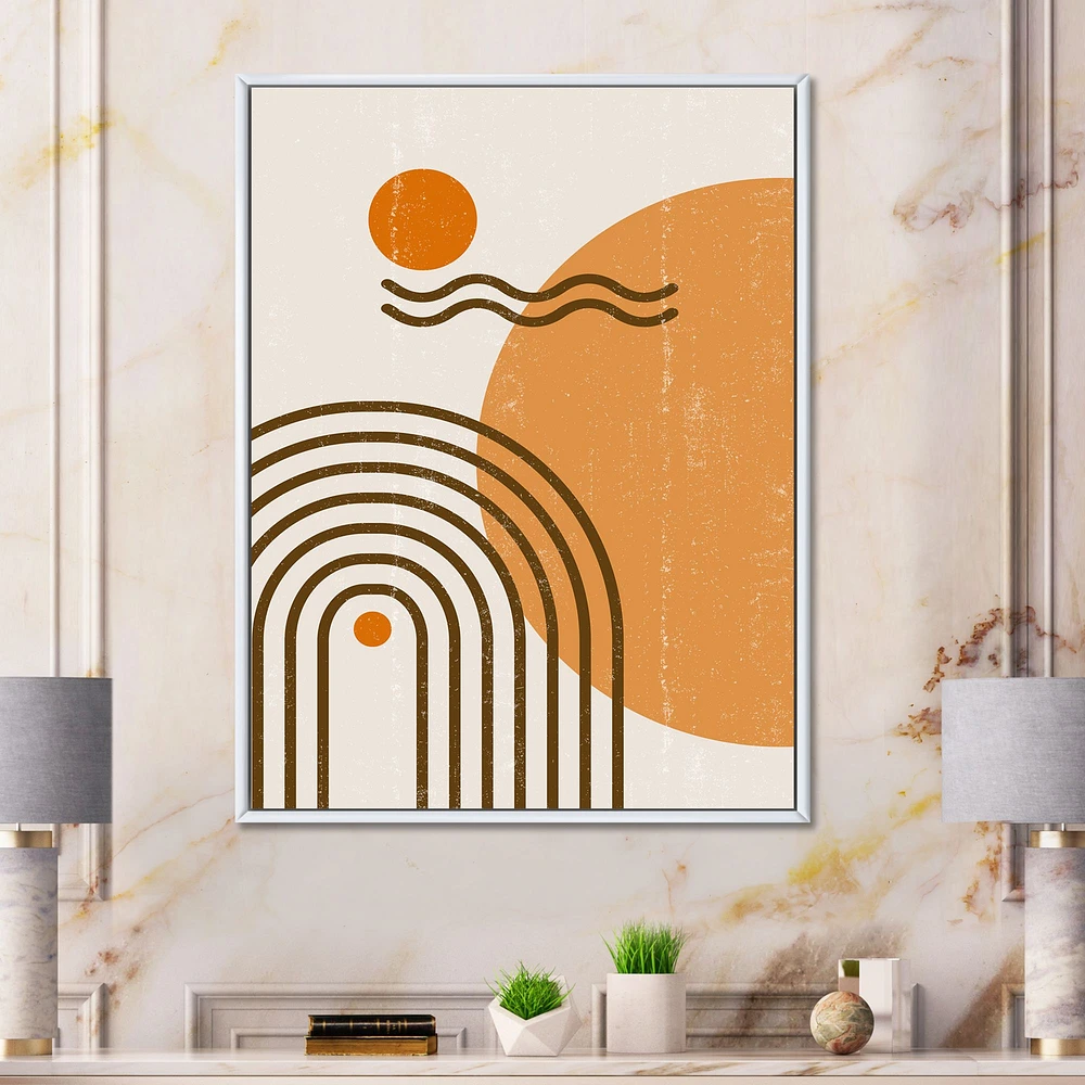 Abstract Rainbow Sun and Moon Earth Tones II  Wall Art