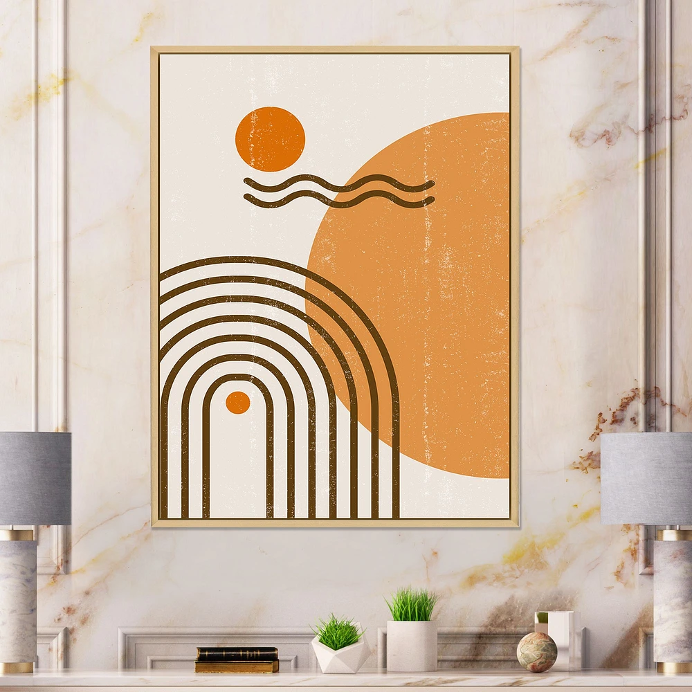 Abstract Rainbow Sun and Moon Earth Tones II  Wall Art