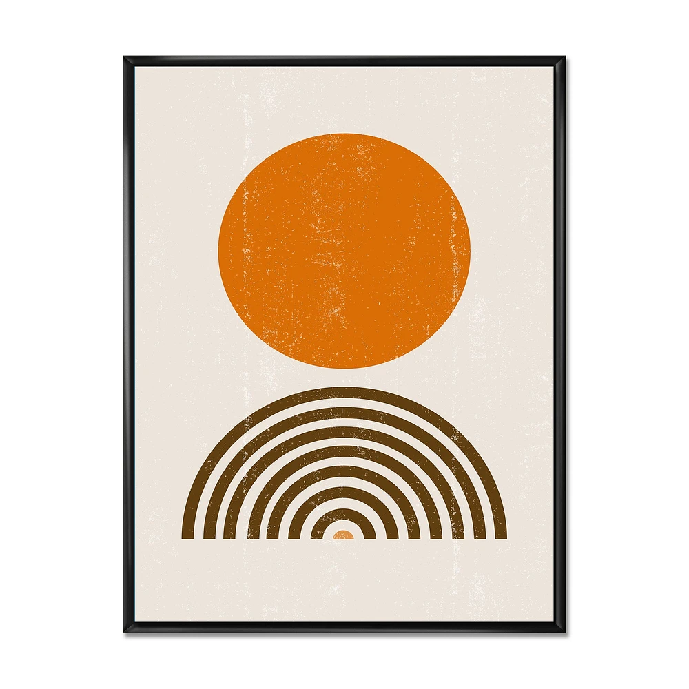 Toile « Minimal Orange Sun and Rainbow I »