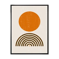 Toile « Minimal Orange Sun and Rainbow I »