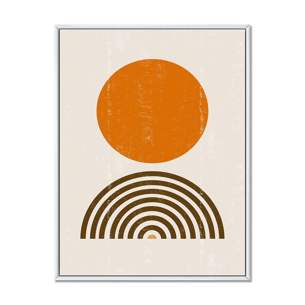 Minimal Orange Sun and Rainbow I Wall Art