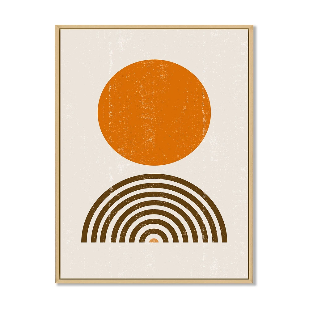 Minimal Orange Sun and Rainbow I Wall Art