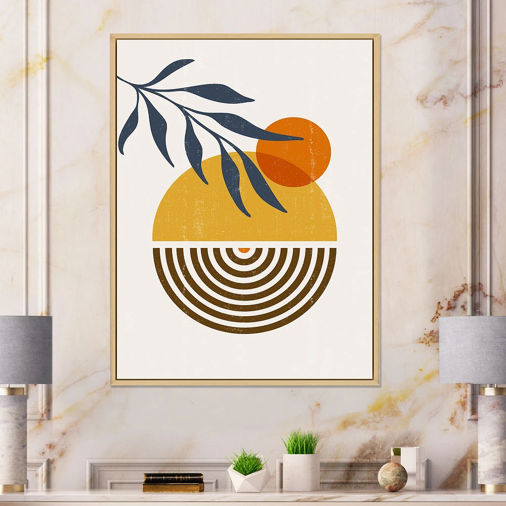 Botanical Minimalist Leaf with Abstract Shapes IV Wall Art