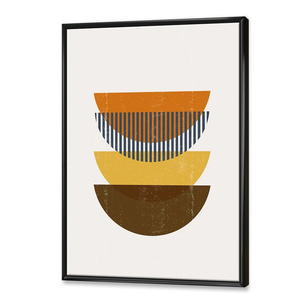 Abstract Geometric Moon Earth Tones  Wall Art