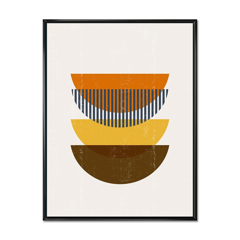 Abstract Geometric Moon Earth Tones  Wall Art