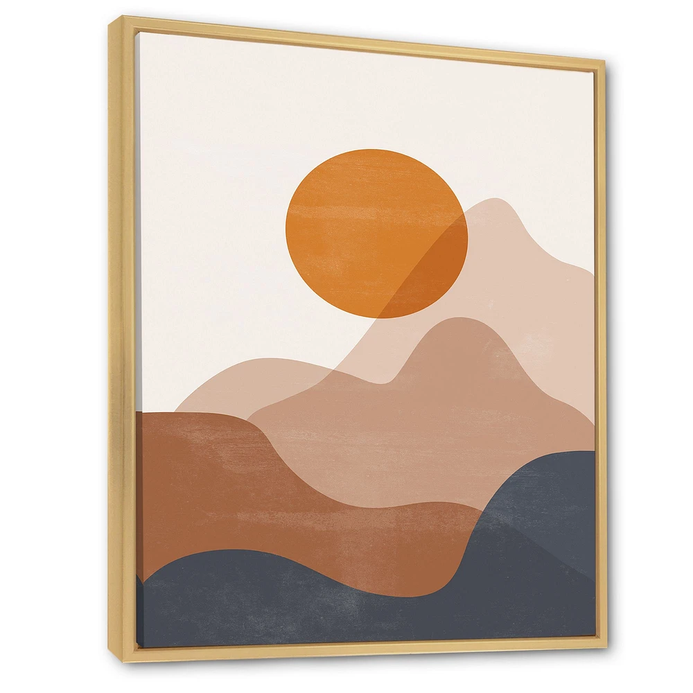 Red Moon Earth Toned Mountains II Wall Art