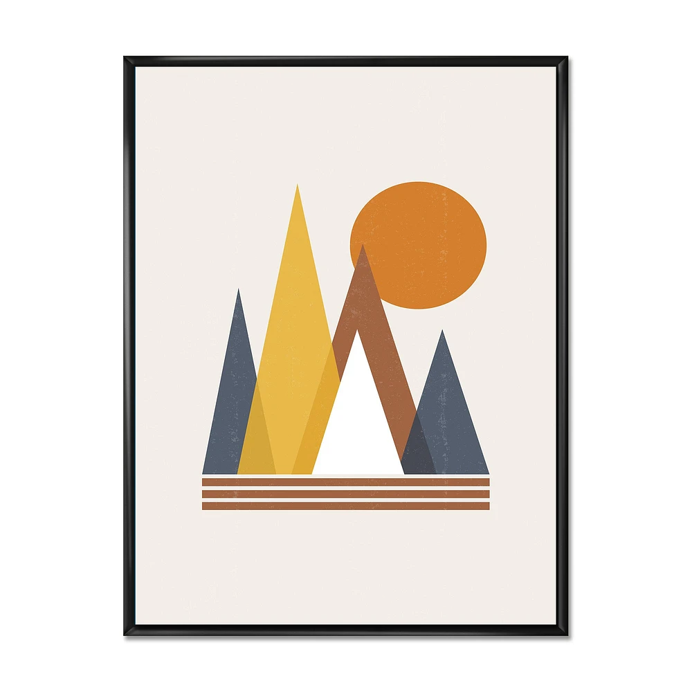 Mountain Abstract and Sun  Wall Art