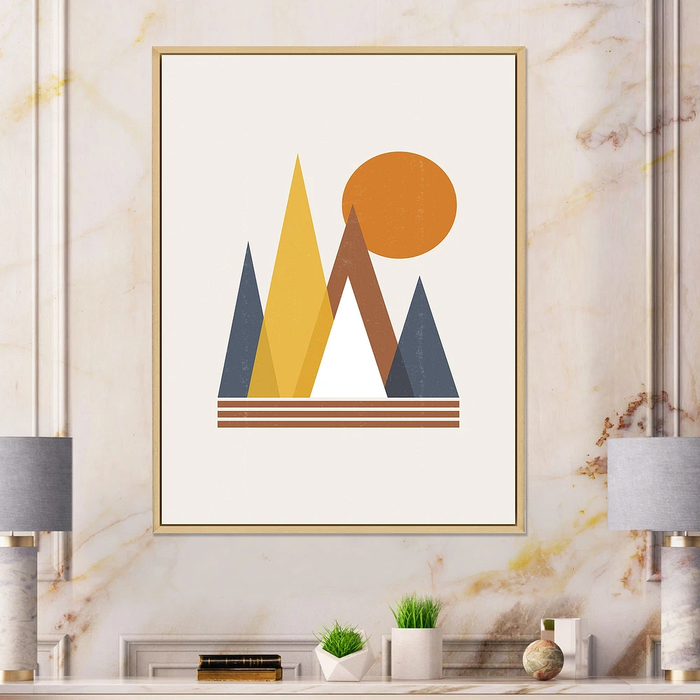 Mountain Abstract and Sun  Wall Art