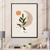 Toile « Abstract Geometrical Moon with Leaf I »