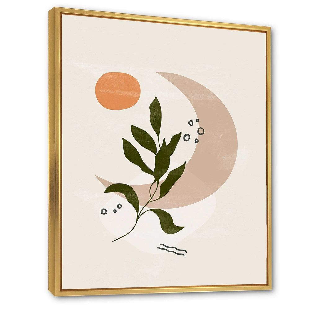 Toile « Abstract Geometrical Moon with Leaf I »