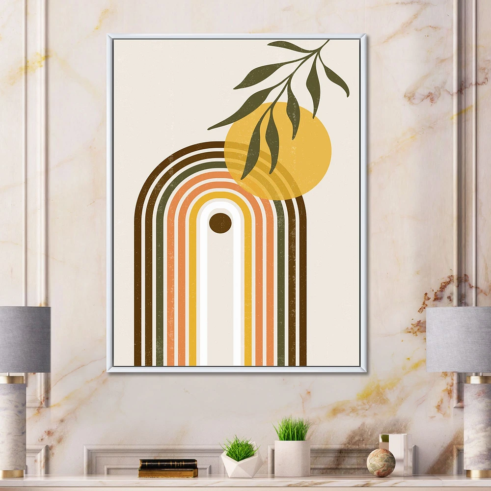 Toile « Abstract Yellow Sun with Retro Rainbow »