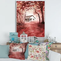 Toile « House Red Autumn Woods »