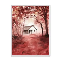 Toile « House Red Autumn Woods »