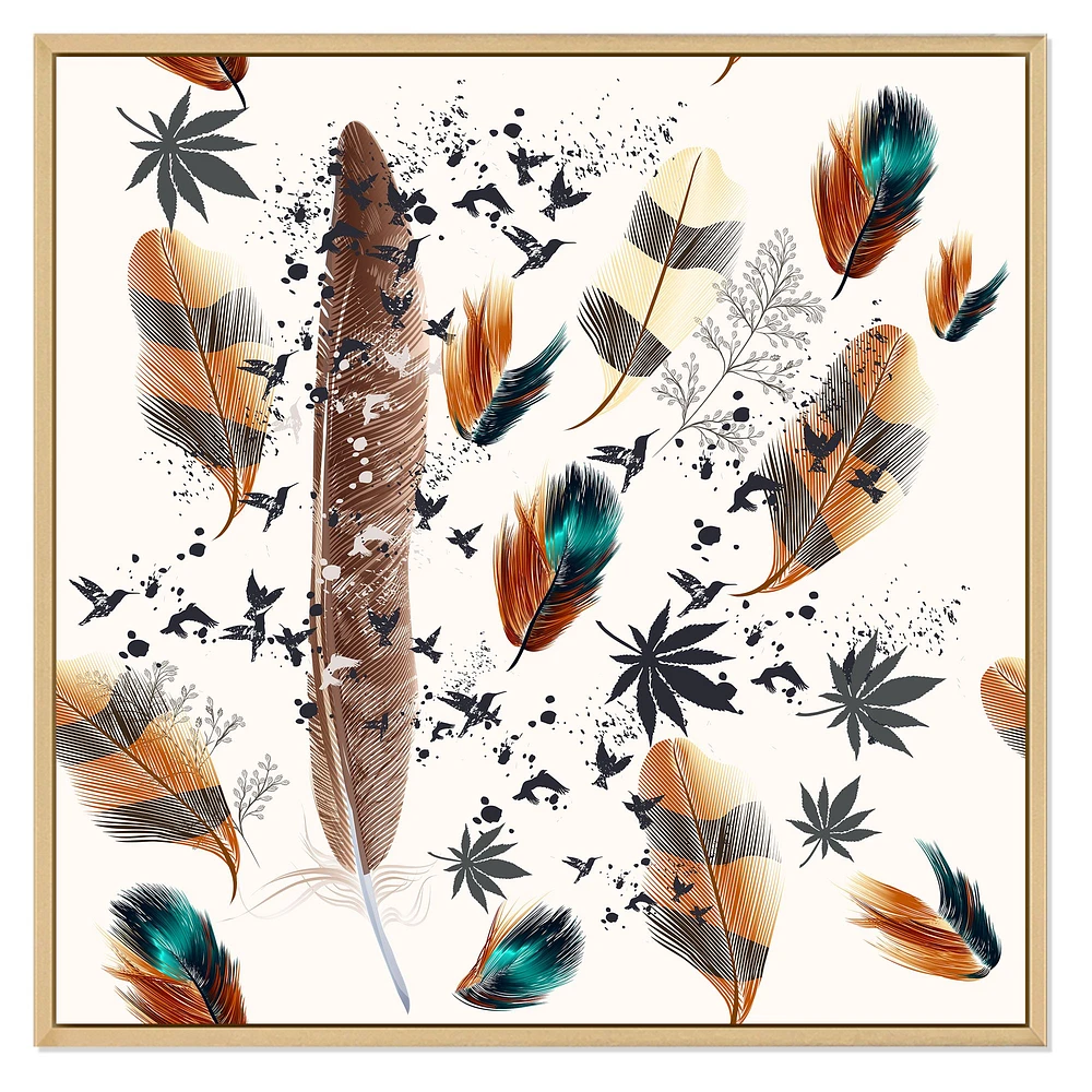 Multicolored Feather Pattern  Wall Art