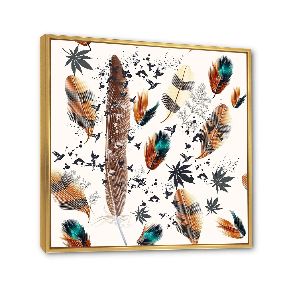 Multicolored Feather Pattern  Wall Art