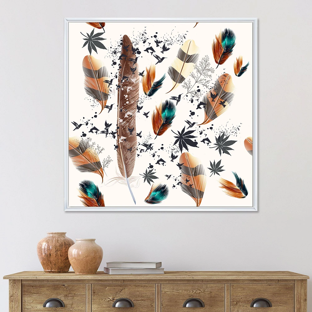 Multicolored Feather Pattern  Wall Art