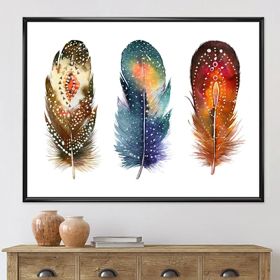 Colourful Boho Feather Set IX  Wall Art