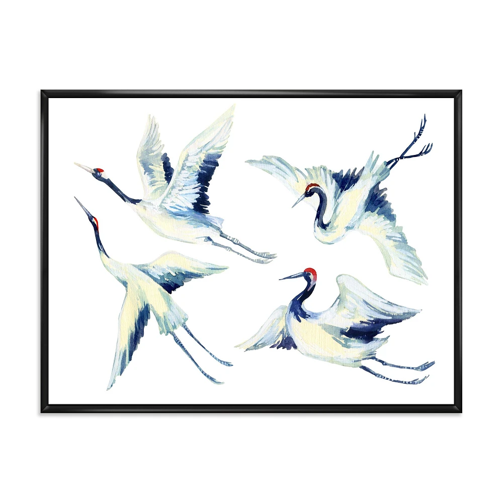 Asian Crane Bird Impression  Wall Art