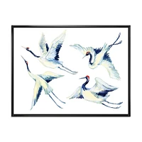 Asian Crane Bird Impression  Wall Art