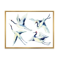 Asian Crane Bird Impression  Wall Art