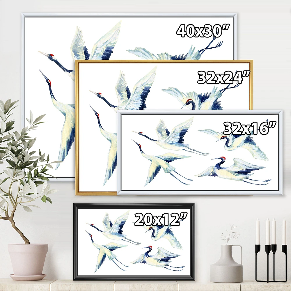 Asian Crane Bird Impression  Wall Art